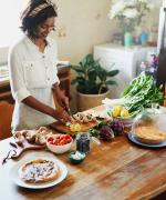 Woman cooking at home Woman cooking at home