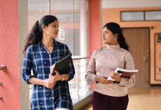 Two women having a discussion
